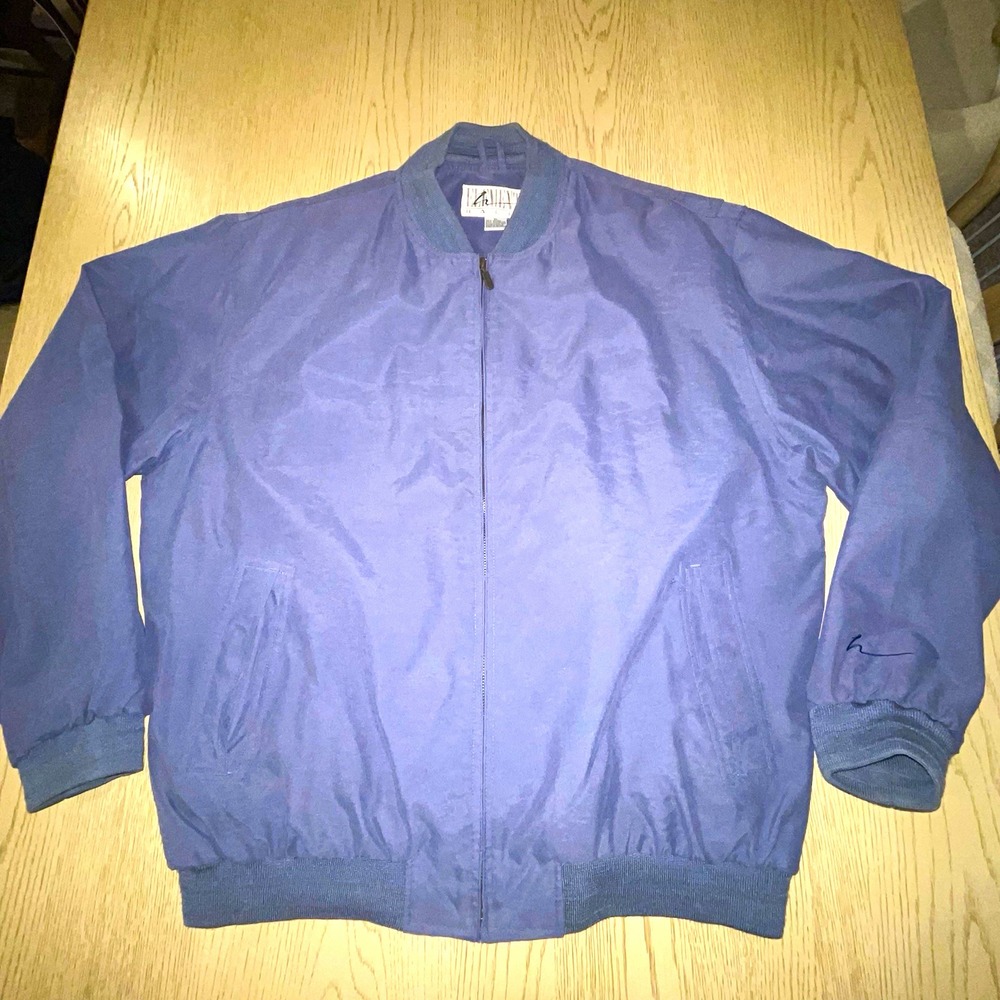 Vintage Elements Haley Bomber Jacket Men’s XL Blue Full Zip Windbreaker Casual